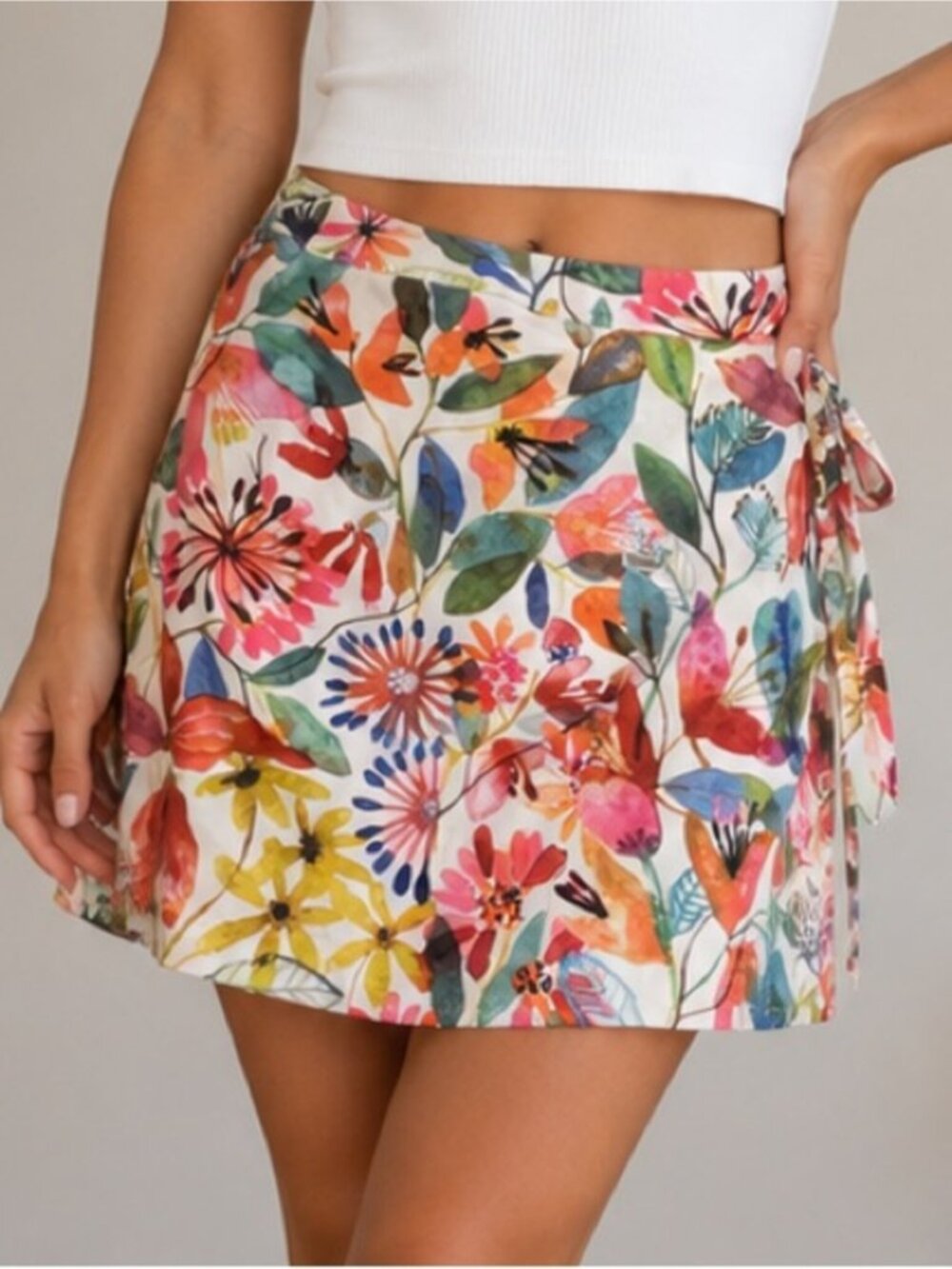 Skirt in the Wildflower Watercolor print large - Picture 2 of 3